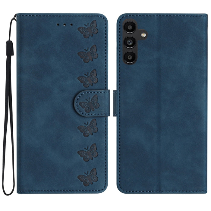 Seven Butterflies Embossed Leather Phone Case, For Samsung Galaxy A04 Core, For Samsung Galaxy S24+ 5G, For Samsung Galaxy A04s, For Samsung Galaxy S23 FE 5G, For Samsung Galaxy A05, For Samsung Galaxy A10 / M10, For Samsung Galaxy A12 5G              ...