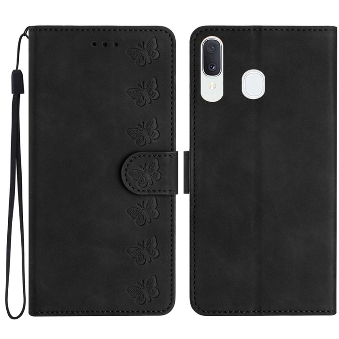 Seven Butterflies Embossed Leather Phone Case, For Samsung Galaxy A13 5G, For Samsung Galaxy A14 5G, For Samsung Galaxy A20 / A30, For Samsung Galaxy S24 5G, For Samsung Galaxy A05s, For Samsung Galaxy A20e, For Samsung Galaxy A20s                     ...