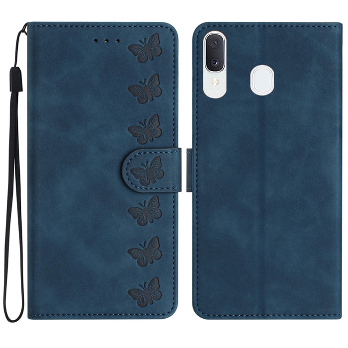 Seven Butterflies Embossed Leather Phone Case, For Samsung Galaxy A13 5G, For Samsung Galaxy A14 5G, For Samsung Galaxy A20 / A30, For Samsung Galaxy S24 5G, For Samsung Galaxy A05s, For Samsung Galaxy A20e, For Samsung Galaxy A20s                     ...