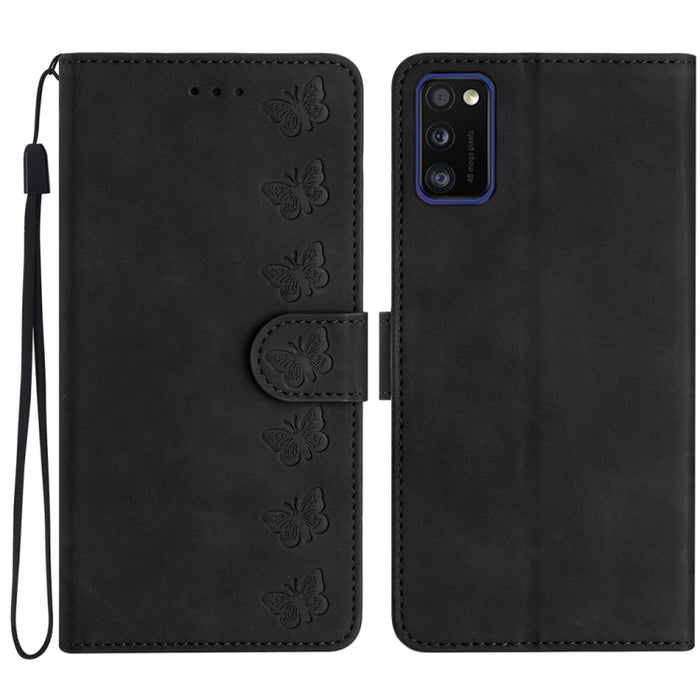 Seven Butterflies Embossed Leather Phone Case, For Samsung Galaxy A41, For Samsung Galaxy A42 5G, For Samsung Galaxy A50, For Samsung Galaxy A51, For Samsung Galaxy A52 5G, For Samsung Galaxy A53, For Samsung Galaxy A54, For Samsung Galaxy A70
