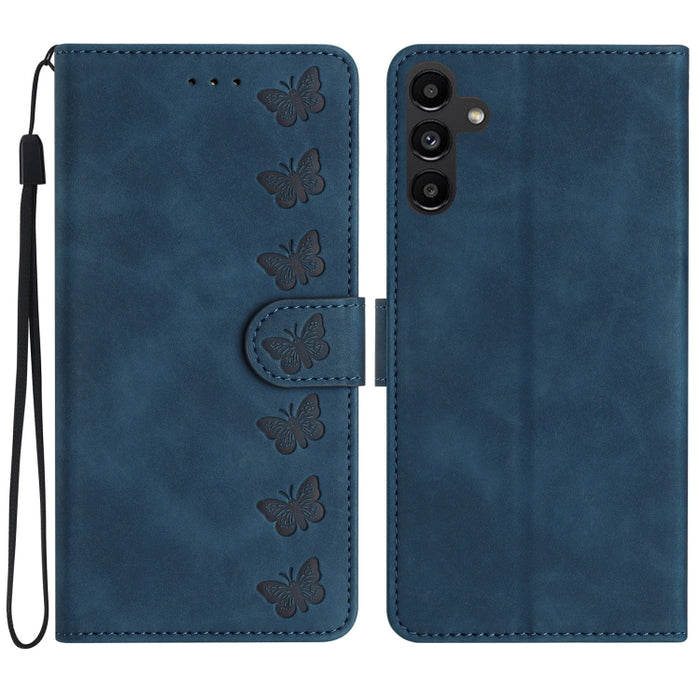 Seven Butterflies Embossed Leather Phone Case, For Samsung Galaxy A04 Core, For Samsung Galaxy S24+ 5G, For Samsung Galaxy A04s, For Samsung Galaxy S23 FE 5G, For Samsung Galaxy A05, For Samsung Galaxy A10 / M10, For Samsung Galaxy A12 5G              ...