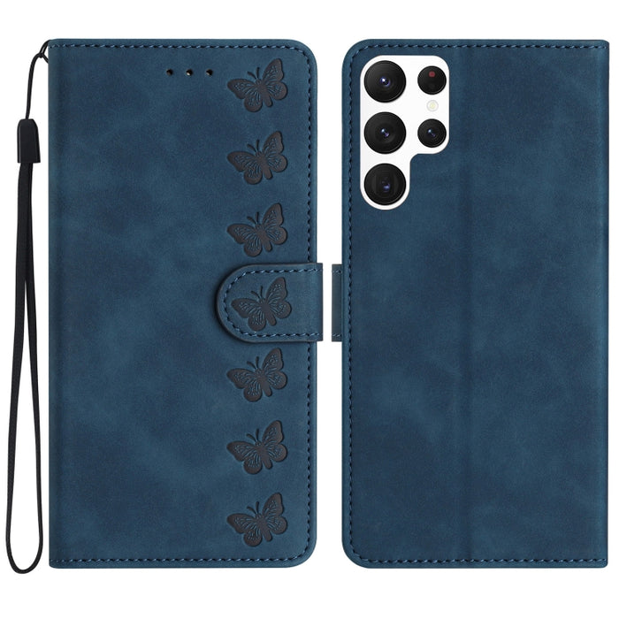Seven Butterflies Embossed Leather Phone Case, For Samsung Galaxy S24 Ultra 5G, For Samsung Galaxy A25 5G, For Samsung Galaxy A02s 164mm, For Samsung Galaxy A15, For Samsung Galaxy A02s EU Version, For Samsung Galaxy A03, For Samsung Galaxy A03 Core���...