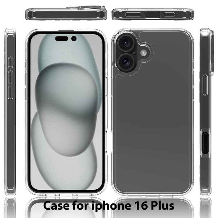 For iPhone 16 Plus Scratchproof Acrylic TPU Phone Case(Transparent)