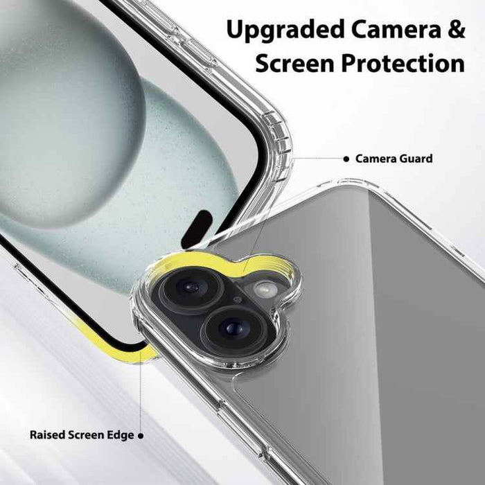 For iPhone 16 Plus Scratchproof Acrylic TPU Phone Case(Transparent)
