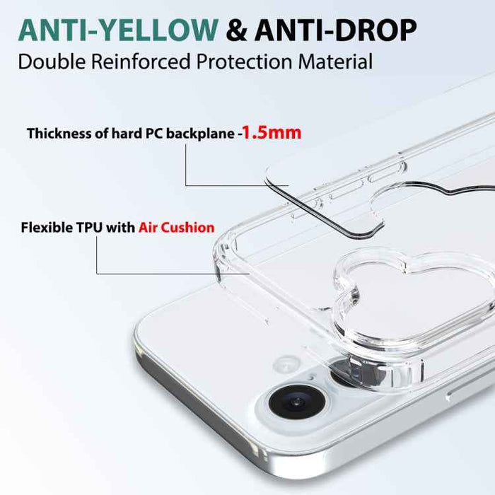 For iPhone 16 Scratchproof Acrylic TPU Phone Case(Transparent)