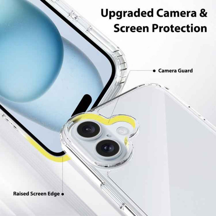 For iPhone 16 Scratchproof Acrylic TPU Phone Case(Transparent)