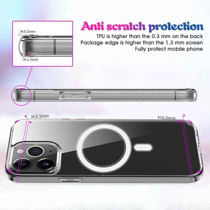For iPhone 16 Pro MagSafe Clear Acrylic PC +TPU Phone Case(Transparent)