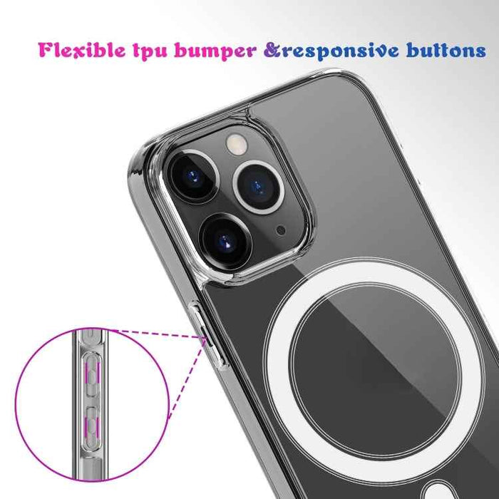 For iPhone 16 Pro MagSafe Clear Acrylic PC +TPU Phone Case(Transparent)