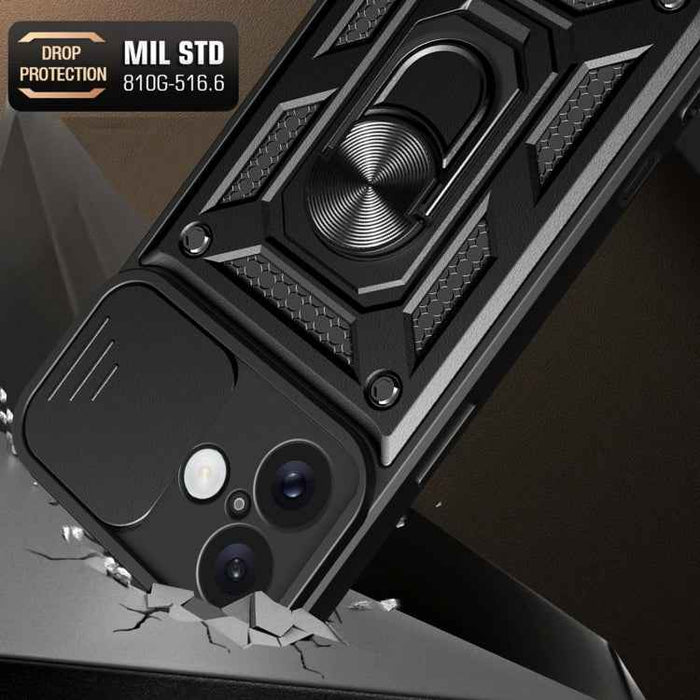 For iPhone 16 Plus Sliding Camera Cover Design TPU+PC Phone Case(Rose Gold)