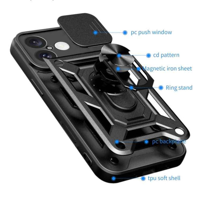 For iPhone 16 Sliding Camera Cover Design TPU+PC Phone Case(Green)
