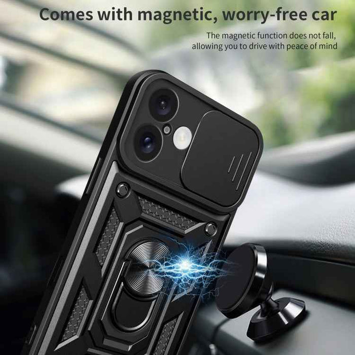 For iPhone 16 Sliding Camera Cover Design TPU+PC Phone Case(Green)