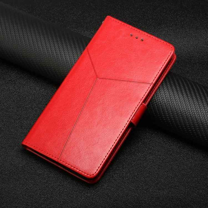 For iPhone 16 Plus HT01 Y-shaped Pattern Flip Leather Phone Case(Red)