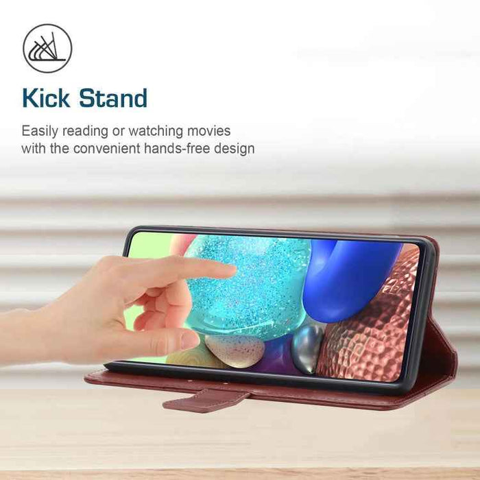 For iPhone 16 Plus HT01 Y-shaped Pattern Flip Leather Phone Case(Brown)