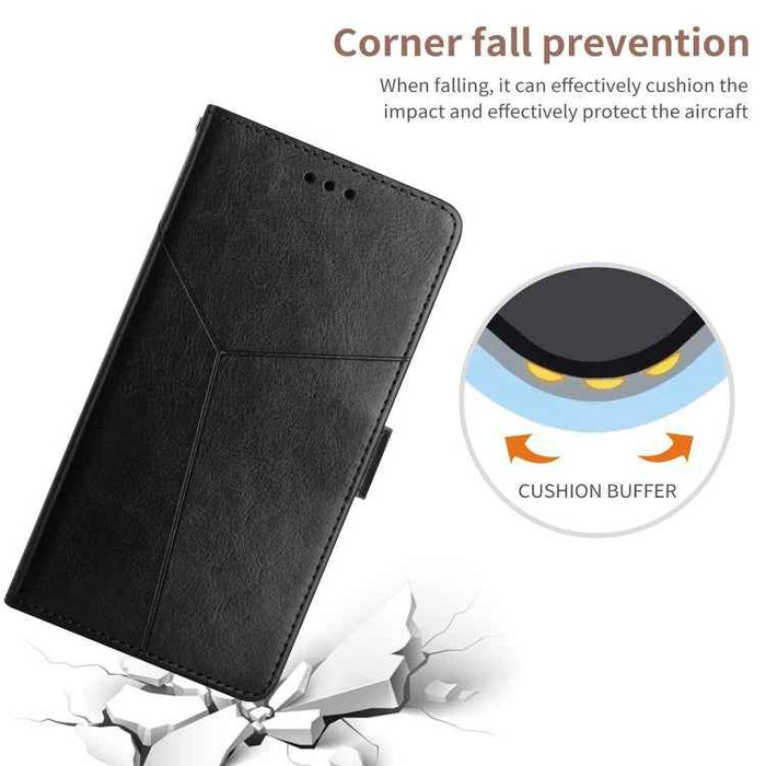 For iPhone 16 Plus HT01 Y-shaped Pattern Flip Leather Phone Case(Black)
