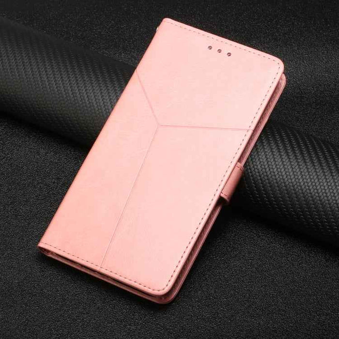 For iPhone 16 Plus HT01 Y-shaped Pattern Flip Leather Phone Case(Pink)