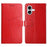 For iPhone 16 HT01 Y-shaped Pattern Flip Leather Phone Case(Red)