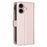 For iPhone 16 Plus 9 Card Slots Zipper Wallet Leather Flip Phone Case(Rose Gold)