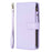 For iPhone 16 Plus 9 Card Slots Zipper Wallet Leather Flip Phone Case(Light Purple)