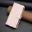 For iPhone 16 9 Card Slots Zipper Wallet Leather Flip Phone Case(Rose Gold)