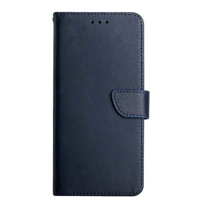 For iPhone 15 Genuine Leather Fingerprint-proof Flip Phone Case(Blue)