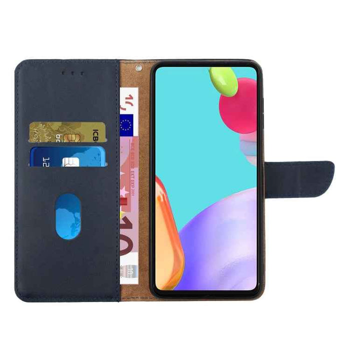 For iPhone 15 Genuine Leather Fingerprint-proof Flip Phone Case(Blue)