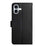 For iPhone 16 Plus Genuine Leather Fingerprint-proof Flip Phone Case(Black)