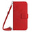 For iPhone 16 Plus Skin Feel Sun Flower Embossed Flip Leather Phone Case with Lanyard(Red)