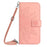 For iPhone 16 Plus Skin Feel Sun Flower Embossed Flip Leather Phone Case with Lanyard(Pink)