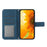 For iPhone 16 Plus Skin Feel Sun Flower Embossed Flip Leather Phone Case with Lanyard(Inky Blue)