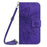 For iPhone 16 Plus Skin Feel Sun Flower Embossed Flip Leather Phone Case with Lanyard(Dark Purple)