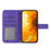For iPhone 16 Plus Skin Feel Sun Flower Embossed Flip Leather Phone Case with Lanyard(Dark Purple)