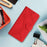 For iPhone 16 Plus Stitching Embossed Leather Phone Case(Red)