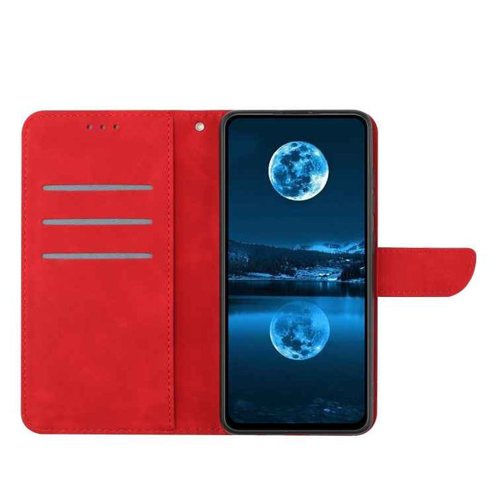 For iPhone 16 Plus Stitching Embossed Leather Phone Case(Red)