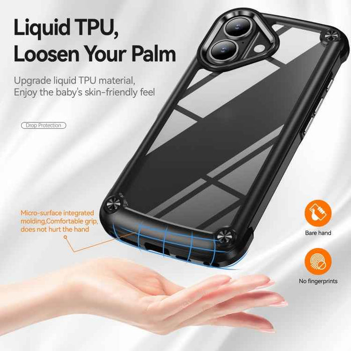 For iPhone 16 Plus TPU + PC Lens Protection Phone Case(Black)