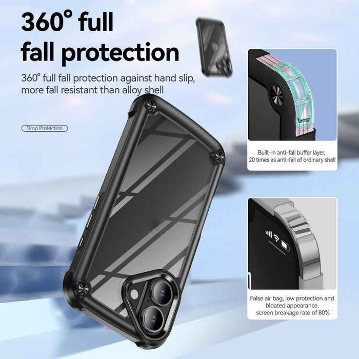 For iPhone 16 Plus TPU + PC Lens Protection Phone Case(Black)