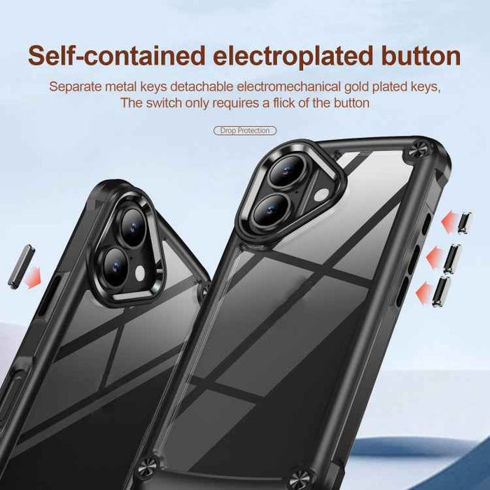 For iPhone 16 Plus TPU + PC Lens Protection Phone Case(Black)