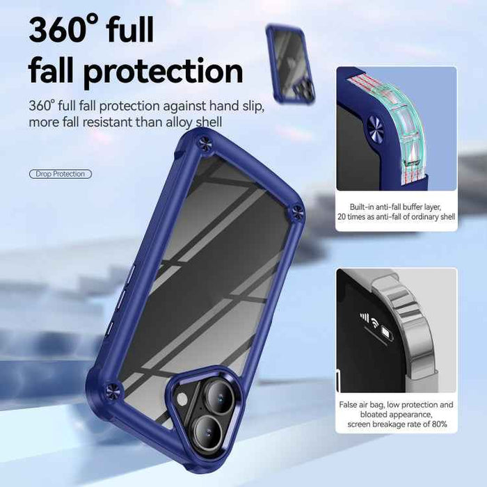 For iPhone 16 Plus TPU + PC Lens Protection Phone Case(Blue)