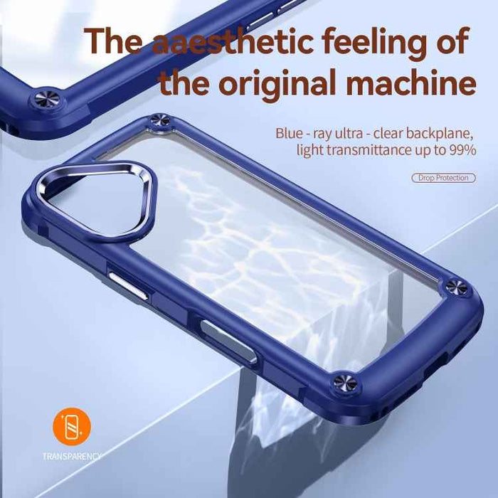 For iPhone 16 Plus TPU + PC Lens Protection Phone Case(Blue)