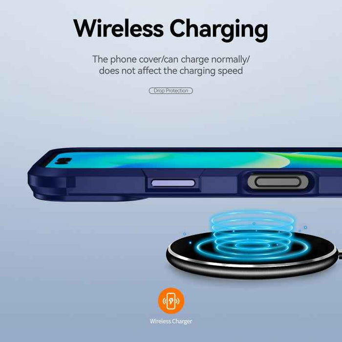 For iPhone 16 Plus TPU + PC Lens Protection Phone Case(Blue)