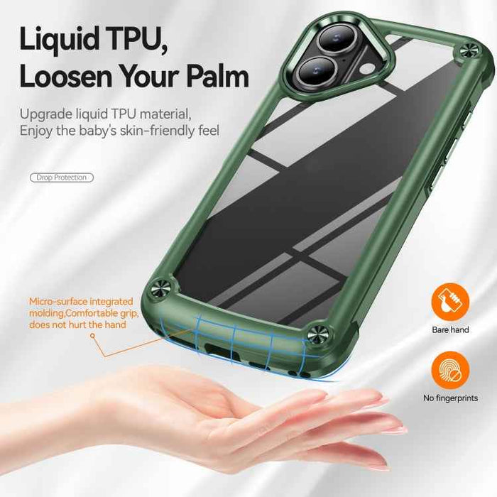 For iPhone 16 Plus TPU + PC Lens Protection Phone Case(Green)