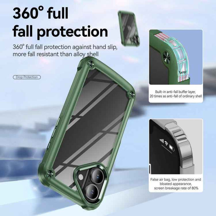 For iPhone 16 Plus TPU + PC Lens Protection Phone Case(Green)