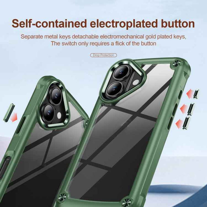 For iPhone 16 Plus TPU + PC Lens Protection Phone Case(Green)