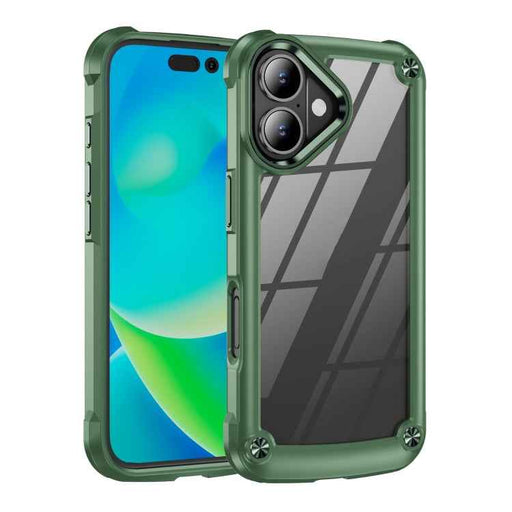 For iPhone 16 Plus TPU + PC Lens Protection Phone Case(Green)