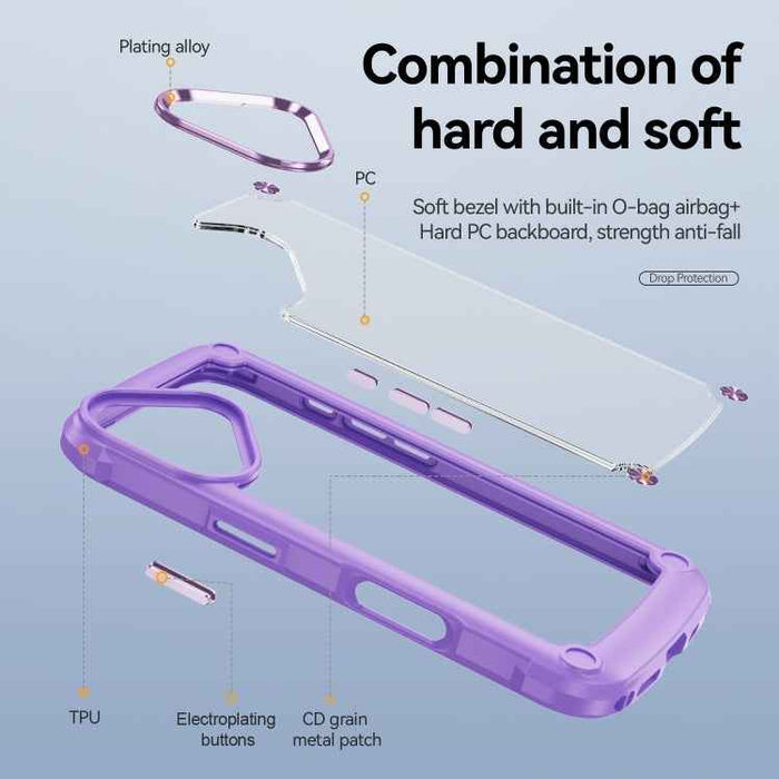For iPhone 16 Plus TPU + PC Lens Protection Phone Case(Purple)