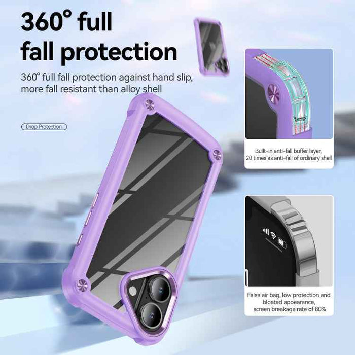 For iPhone 16 Plus TPU + PC Lens Protection Phone Case(Purple)