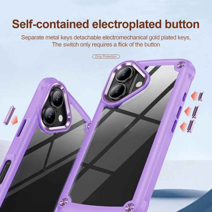 For iPhone 16 Plus TPU + PC Lens Protection Phone Case(Purple)