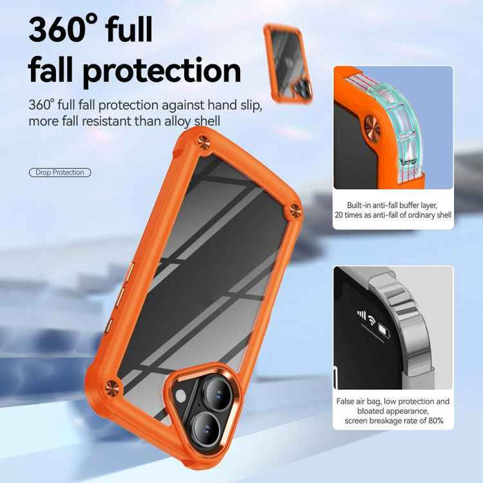 For iPhone 16 Plus TPU + PC Lens Protection Phone Case(Orange)