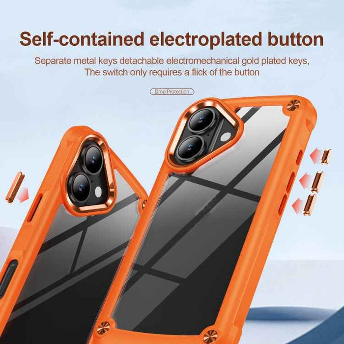 For iPhone 16 Plus TPU + PC Lens Protection Phone Case(Orange)
