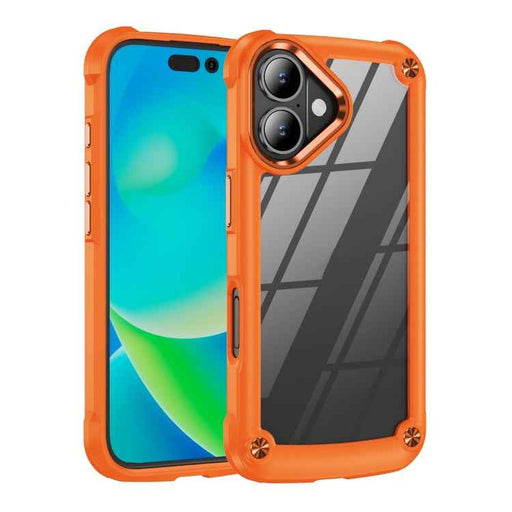 For iPhone 16 Plus TPU + PC Lens Protection Phone Case(Orange)
