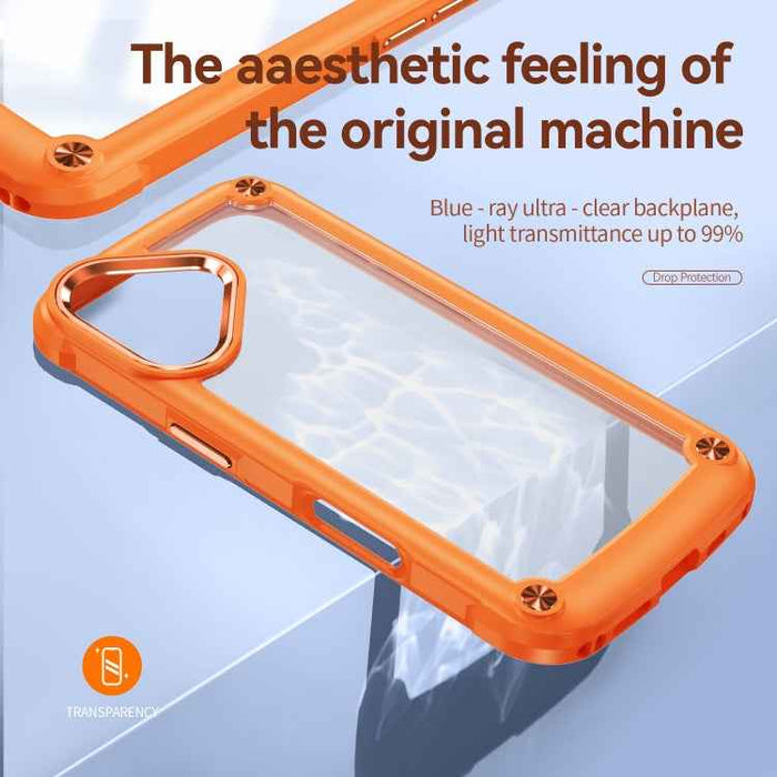 For iPhone 16 Plus TPU + PC Lens Protection Phone Case(Orange)